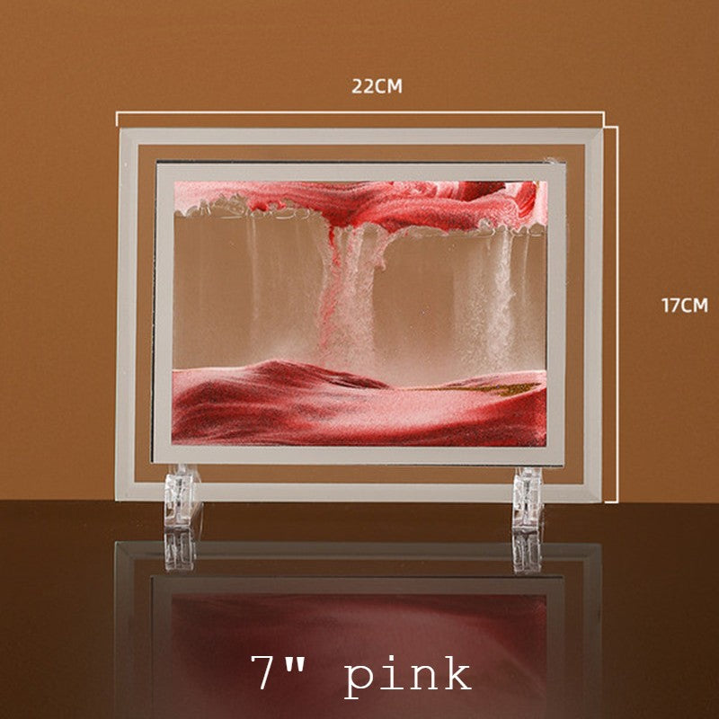 Brehn | Dynamic Glass Frame Moving Sand Nature Landscape, for Desktop, Home, Office, Decor