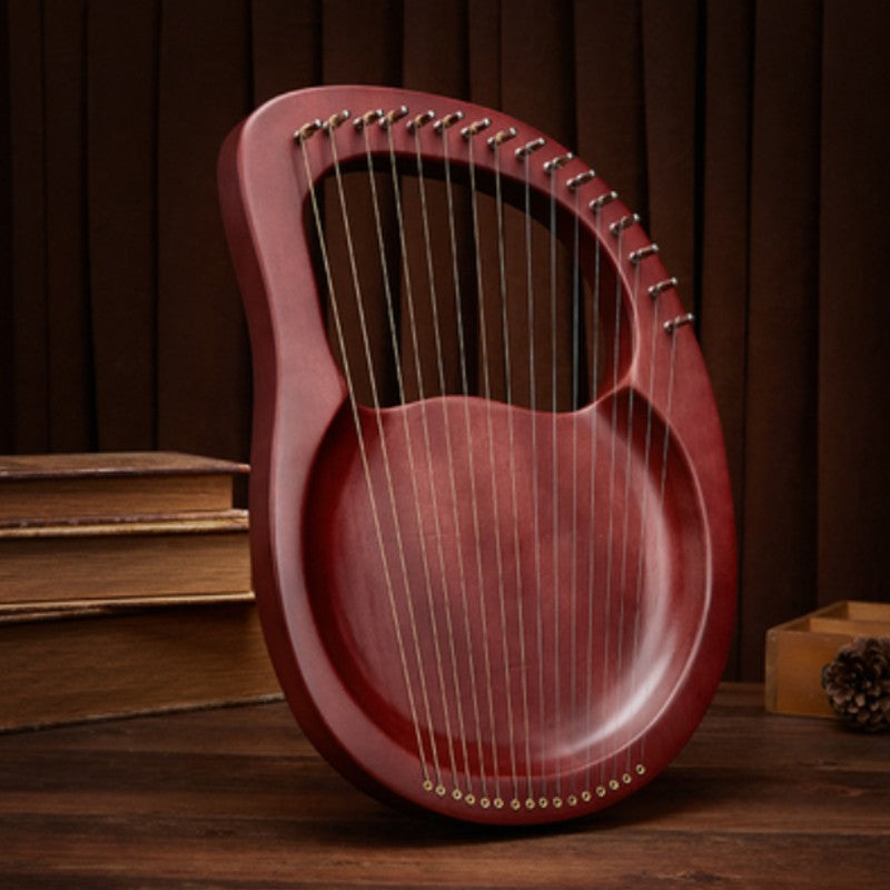 Skanto | Classic 16-String Lyre Harp with Metal Strings, Tuning Tool, Extra Strings, Manual, and Bag, for Beginners and Professionals