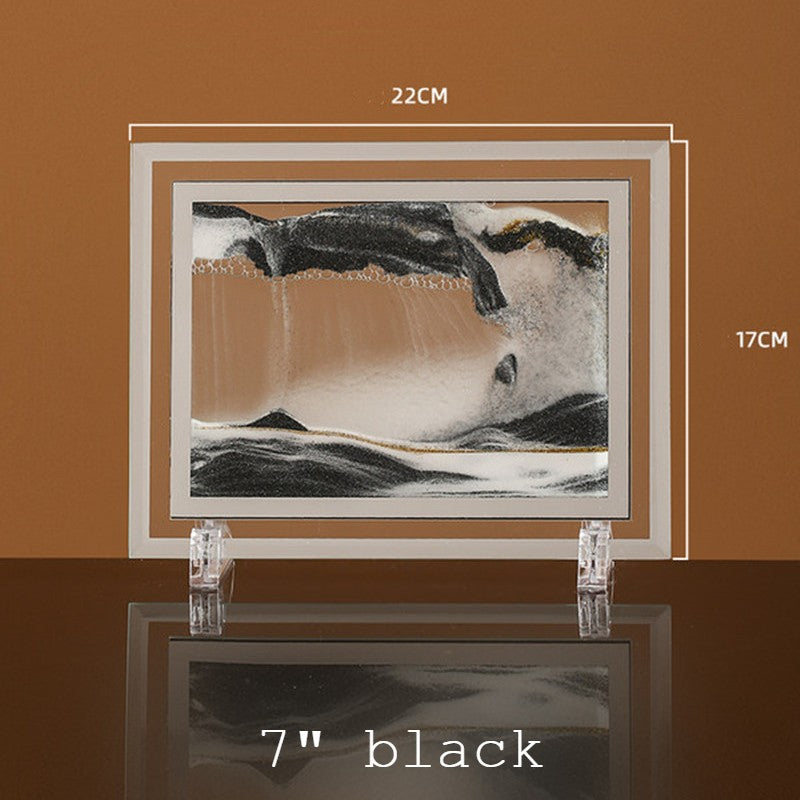 Brehn | Dynamic Glass Frame Moving Sand Nature Landscape, for Desktop, Home, Office, Decor