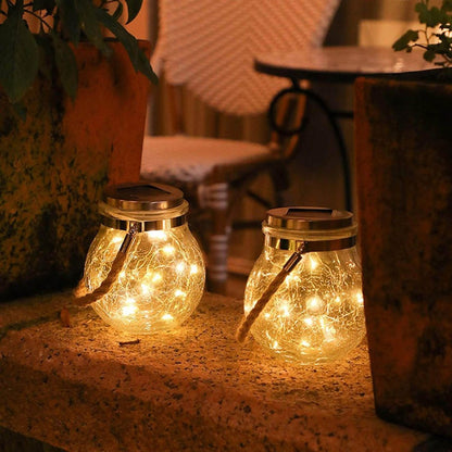 Sustainable solar glass lamp for stylish outdoor lighting