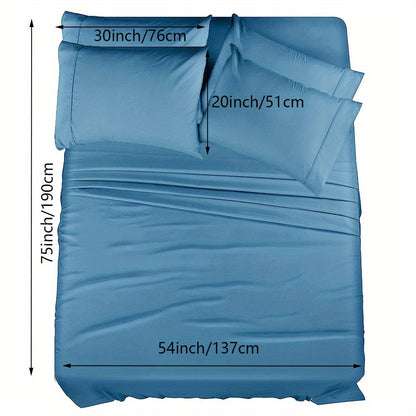 Skanto | 4/6 Pc Luxury Plush Fitted Sheet Set – Soft, Breathable, Color & Fade Resistant Bedding – Deep Pocket Flat Sheet, Fitted Sheet & 2/4 Pillowcases for Bedroom & Hotel Use