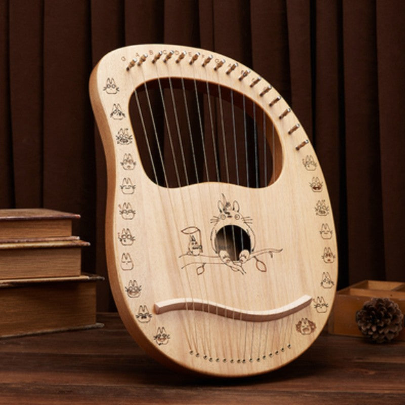 Skanto | Classic 16-String Lyre Harp with Metal Strings, Tuning Tool, Extra Strings, Manual, and Bag, for Beginners and Professionals