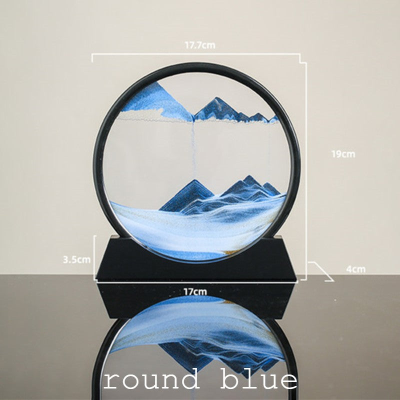 Brehn | Dynamic Glass Frame Moving Sand Nature Landscape, for Desktop, Home, Office, Decor