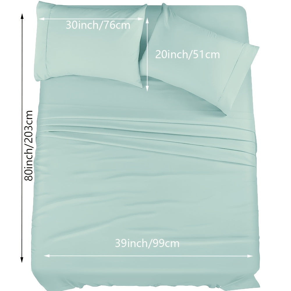 Skanto | 4/6 Pc Luxury Plush Fitted Sheet Set – Soft, Breathable, Color & Fade Resistant Bedding – Deep Pocket Flat Sheet, Fitted Sheet & 2/4 Pillowcases for Bedroom & Hotel Use