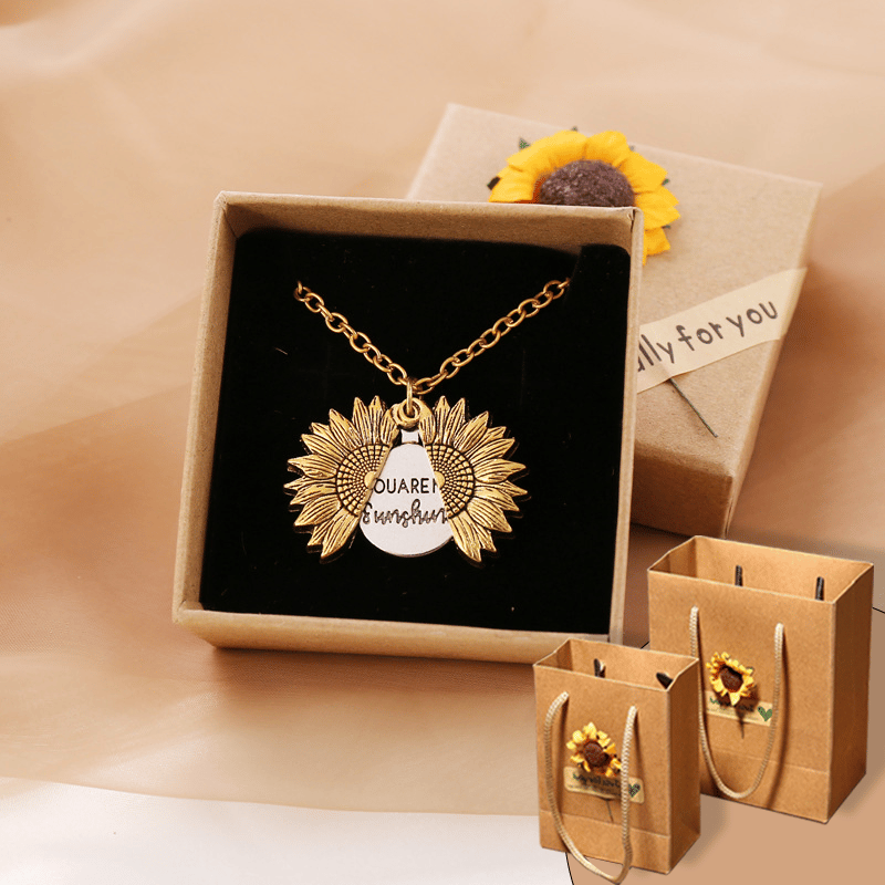 Skanto | "You Are My Sunshine" Sunflower Pendant (Double Engraved)