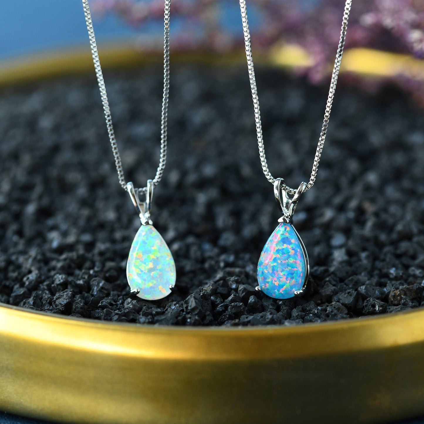 Skanto | Minimalist Drop Opal Pendant Necklace - Selina
