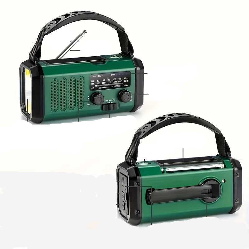 Skanto | Solar Emergency Radio with Power Bank – Crank Radio with LED Light for Camping & Outdoors