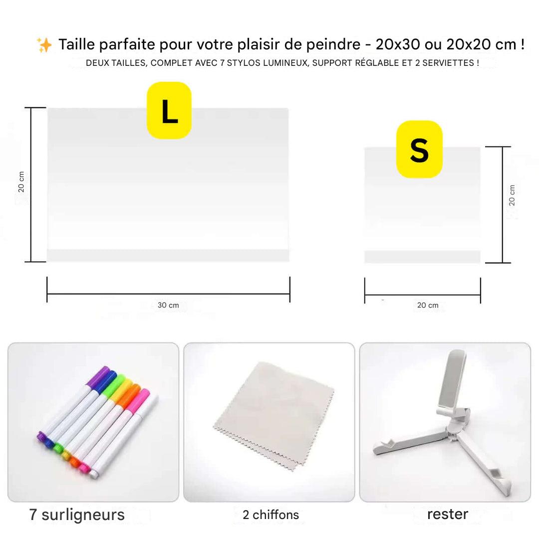 Kiddli Reusable LED Drawing Board with Light Pen