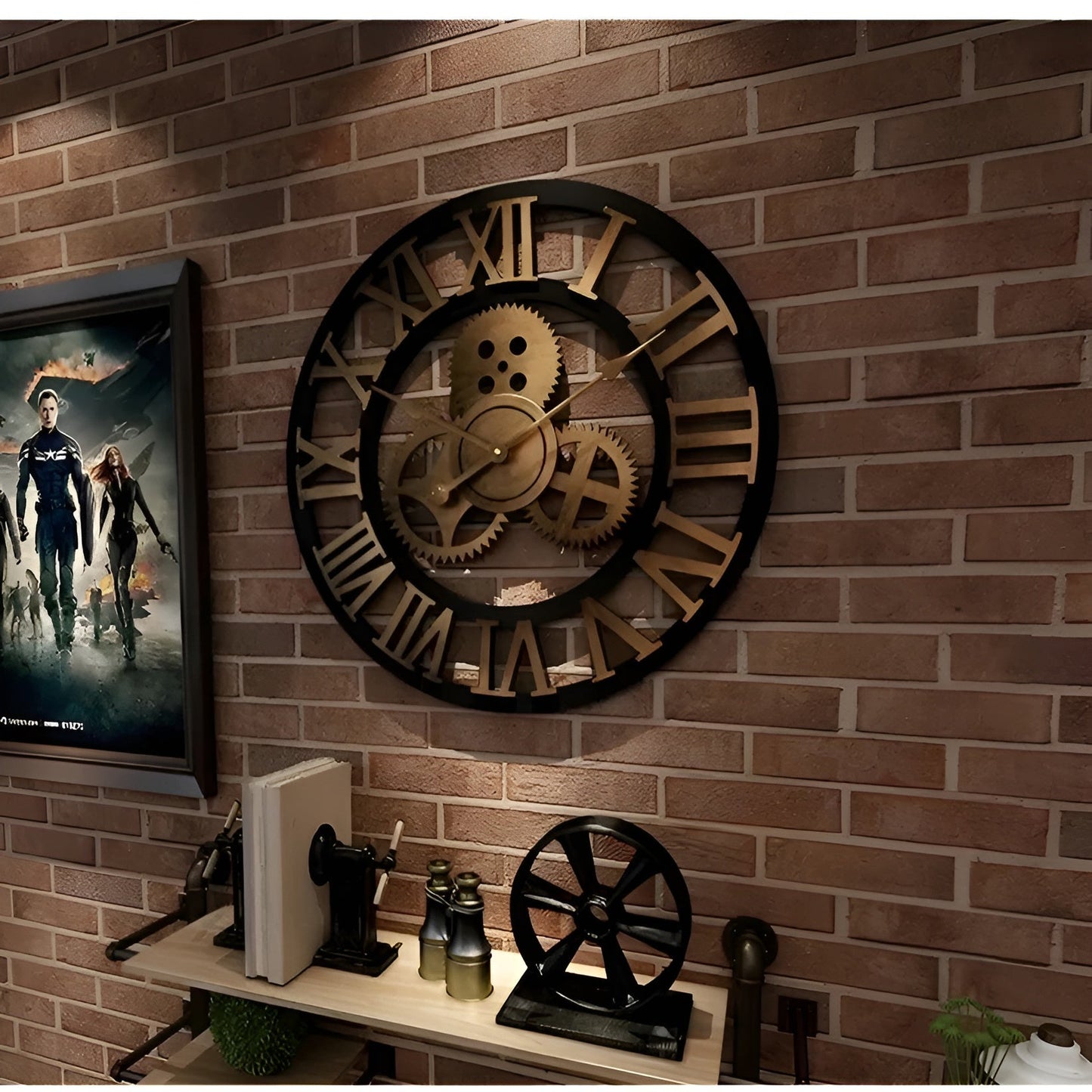 Wall clock in gear design – Industrial design for stylish wall decoration | Karnz