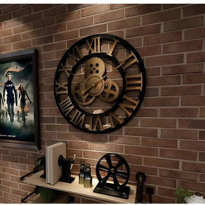 Wall clock in gear design – Industrial design for stylish wall decoration | Karnz