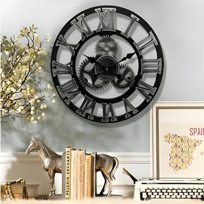 Wall clock in gear design – Industrial design for stylish wall decoration | Karnz