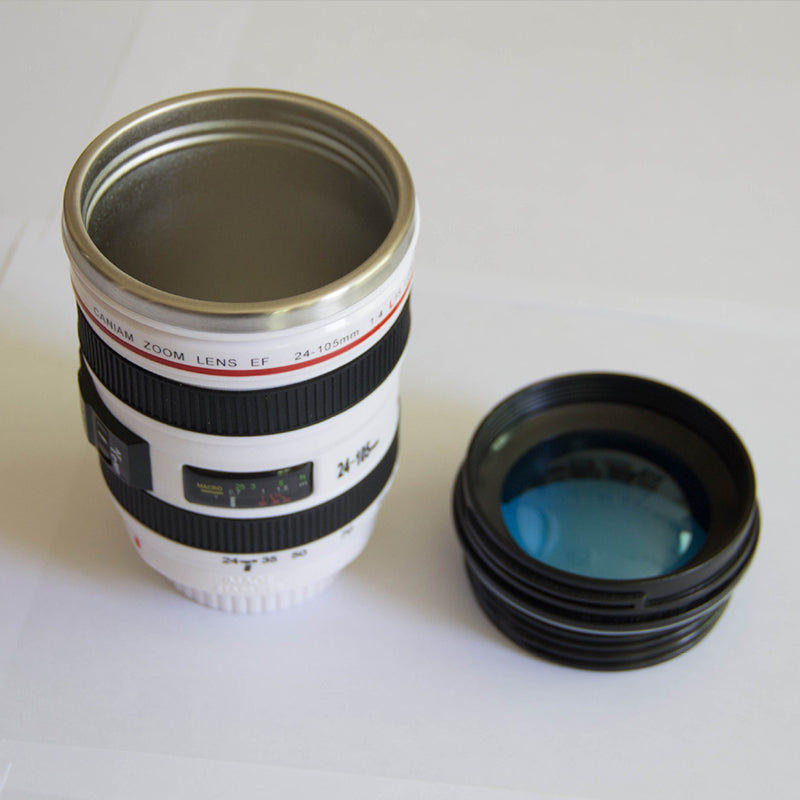 Camera Lens Inspired Insulated Mug Coffee Cup | Skanto