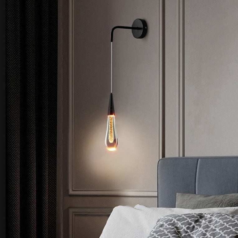 Skanto | Modern Luxury Teardrop Glass LED Wall Lamp For Bedroom