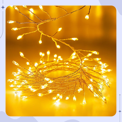 LED Firecracker String Lights – Dazzling Copper Wire Sparkle Bowlift