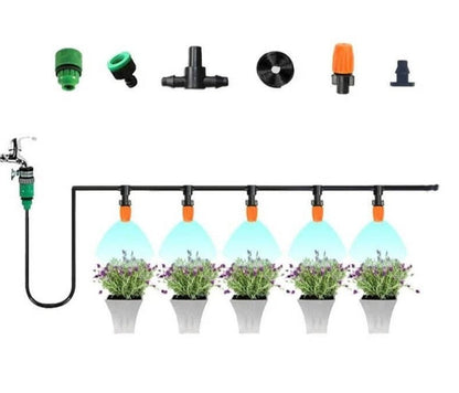 Garden Sprinkler Set with Adjustable Mist or Spray Nozzles and 5–20 m Hose