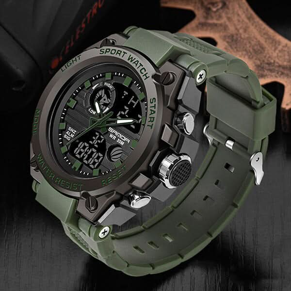 Skanto | Men's Military Watch with Analog Digital Display and Features
