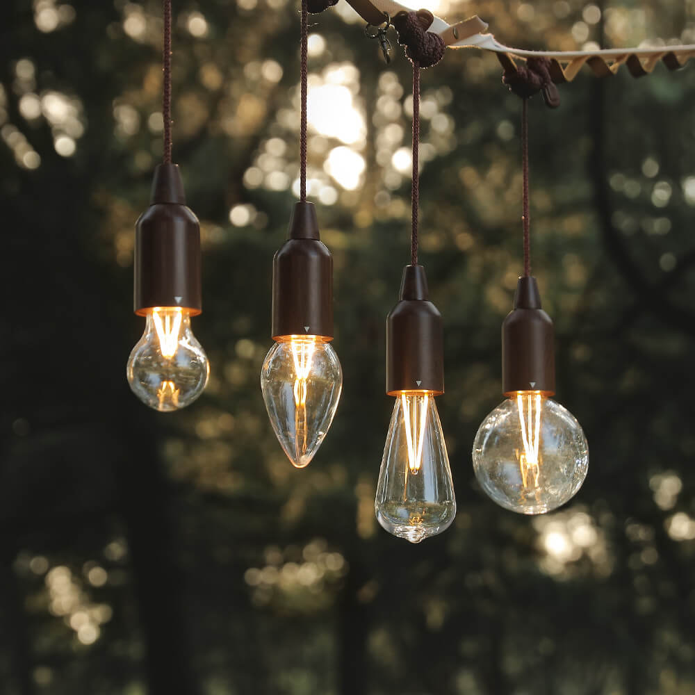 Retro Portable Waterproof Wood Cone Battery USB 1-Light Camping Outdoor Light | Skanto