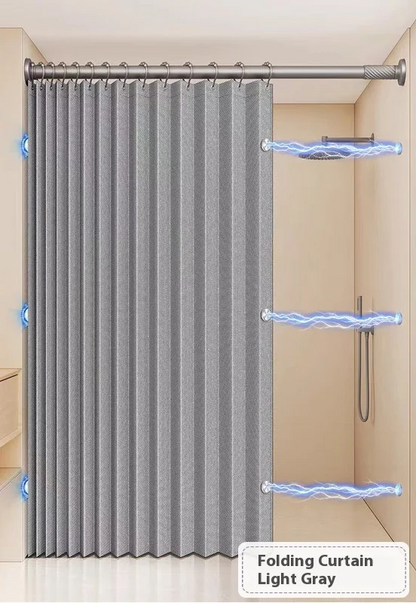 MagnaFold Foldable Shower Curtain with Magnets Bowlift