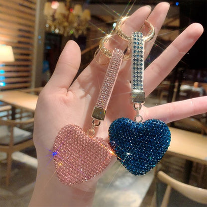Rhinestone Heart Keychain
