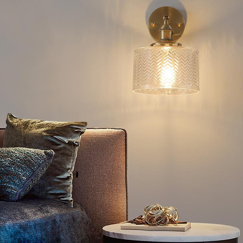 Skanto | Nordic Minimalist Creative Brass Cylinder 1-Light Wall Lamp