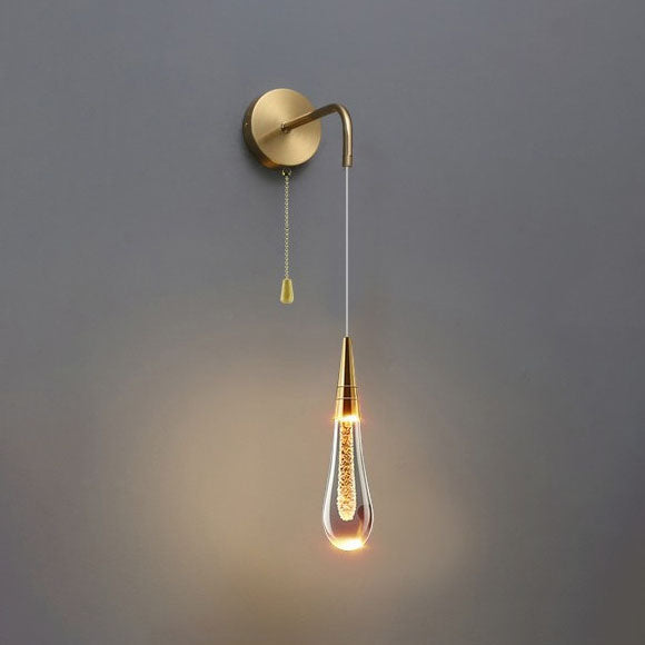Skanto | Modern Luxury Teardrop Glass LED Wall Lamp For Bedroom