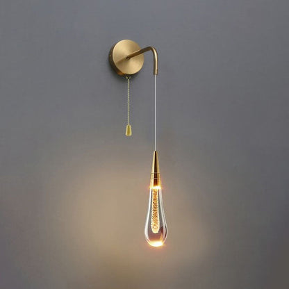 Skanto | Modern Luxury Teardrop Glass LED Wall Lamp For Bedroom