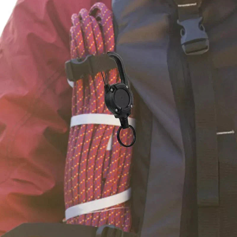 Outdoor Automatic Expandable Wire Rope Luya Theft Protection Tactical Keychain | Bowlift
