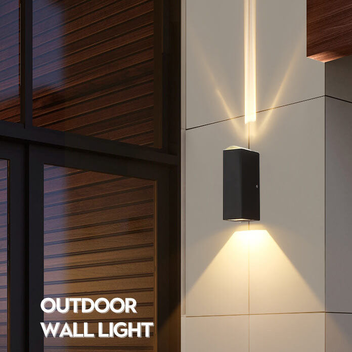 BowLift | Modern Waterproof LED Outdoor Wall Light – Rectangular Aluminium Fixture