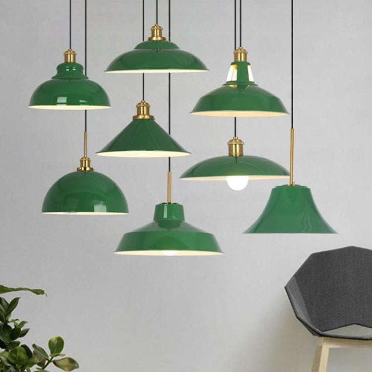 Skanto Skanto | RetroDome Industrial Vintage Pendant Lamp | Green Iron Dome Design | Single Light | Rustic Ceiling Lighting
