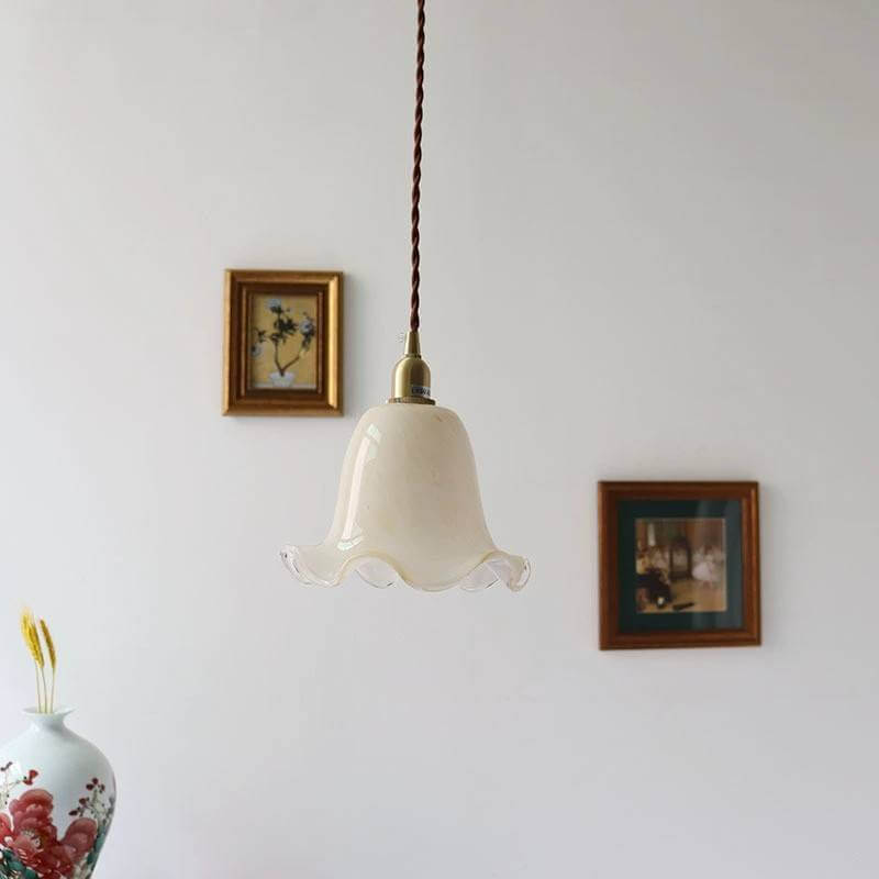 Skanto | Vintage Creative Flower Brass Glass 1-Light Pendant Lamp