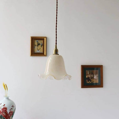 Skanto | Vintage Creative Flower Brass Glass 1-Light Pendant Lamp
