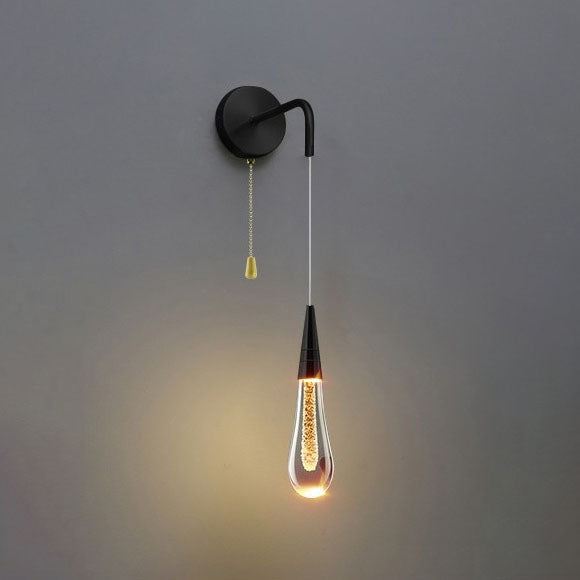 Skanto | Modern Luxury Teardrop Glass LED Wall Lamp For Bedroom