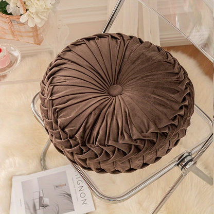 Round Velvet Cushion – Soft Decorative Cushion for Living Room, Bedroom and Office, Perfect as a Floor Cushion or Sofa Decoration | Brehn