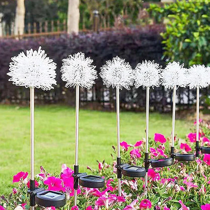 Solar LED Garden Lamp (2 pieces) Dandelion Design with Spike | Karnz