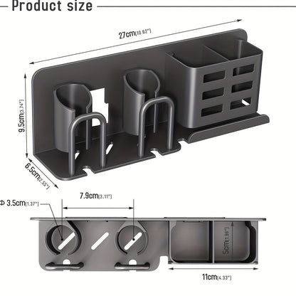 Skanto | BristleHub Wall-Mounted Electric Toothbrush Holder – Aluminum Bathroom Organizer with Drainage Holes