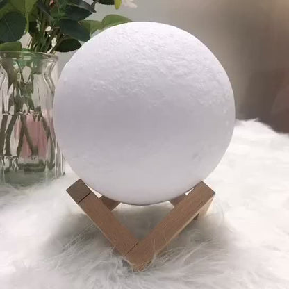 Skanto | Creative Mini Rechargeable 3D Printed Moon 1-Light LED Table Lamp