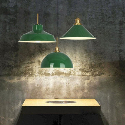 Skanto Skanto | RetroDome Industrial Vintage Pendant Lamp | Green Iron Dome Design | Single Light | Rustic Ceiling Lighting