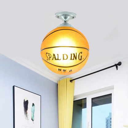 Skanto | SportLume Creative Ceiling Light | Basketball & Soccer Design | Semi-Flush Mount | Glass Lamp