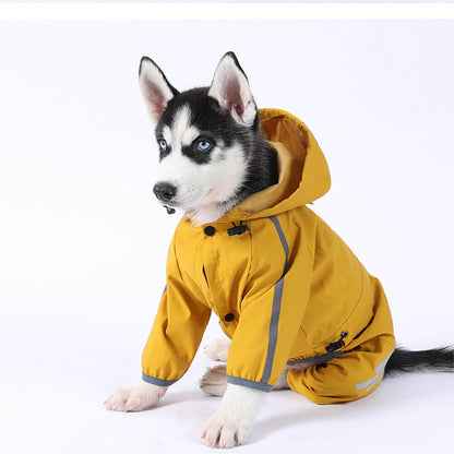 Skanto | RainBuddy Waterproof Dog Rain Suit | Reflective Stripes | Adjustable & With Hood