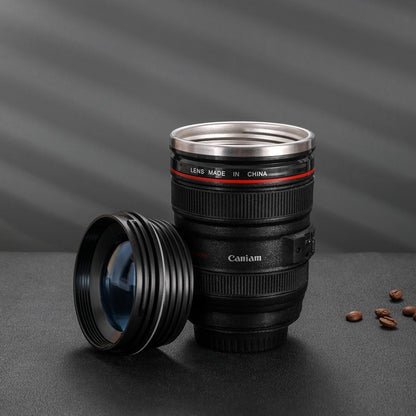 Camera Lens Inspired Insulated Mug Coffee Cup | Skanto