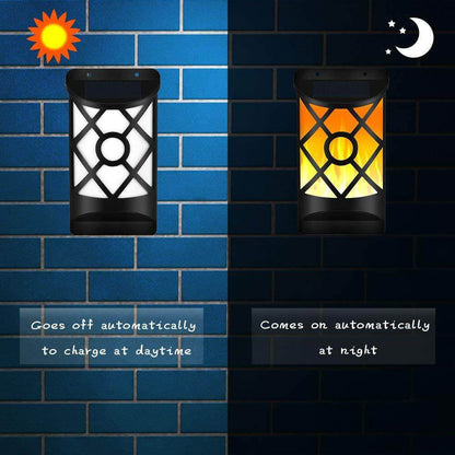 Skanto | Solar Flame LED Half Column Outdoor Wall Lamp