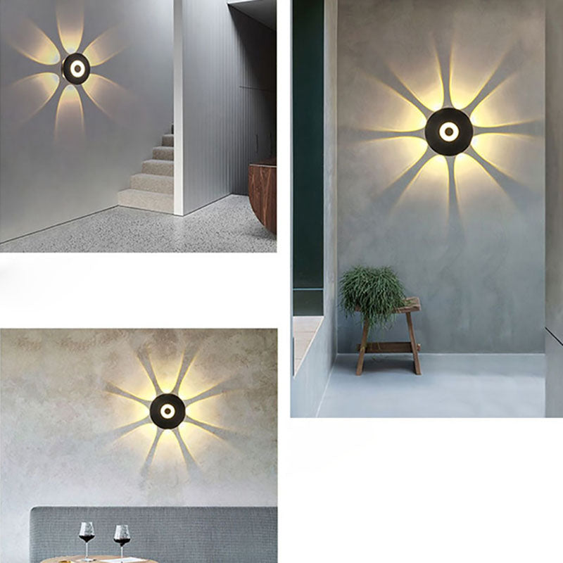 Contemporary Scandinavian Aluminum Round Shade LED Wall Sconce Lamp For Outdoor Patio | Bowlift
