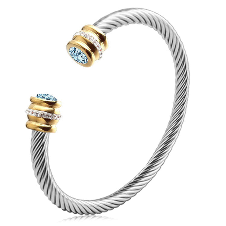 BowLift | Personalized Birthstone Ends Twist Cuff Bracelets