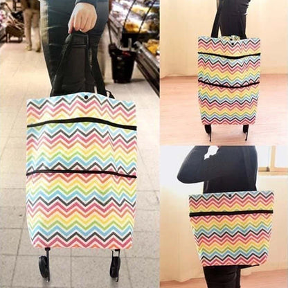 Foldable shopping bag with wheels | Karnz
