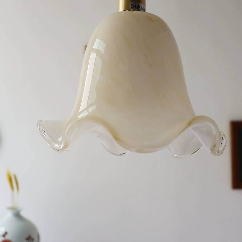 Skanto | Vintage Creative Flower Brass Glass 1-Light Pendant Lamp