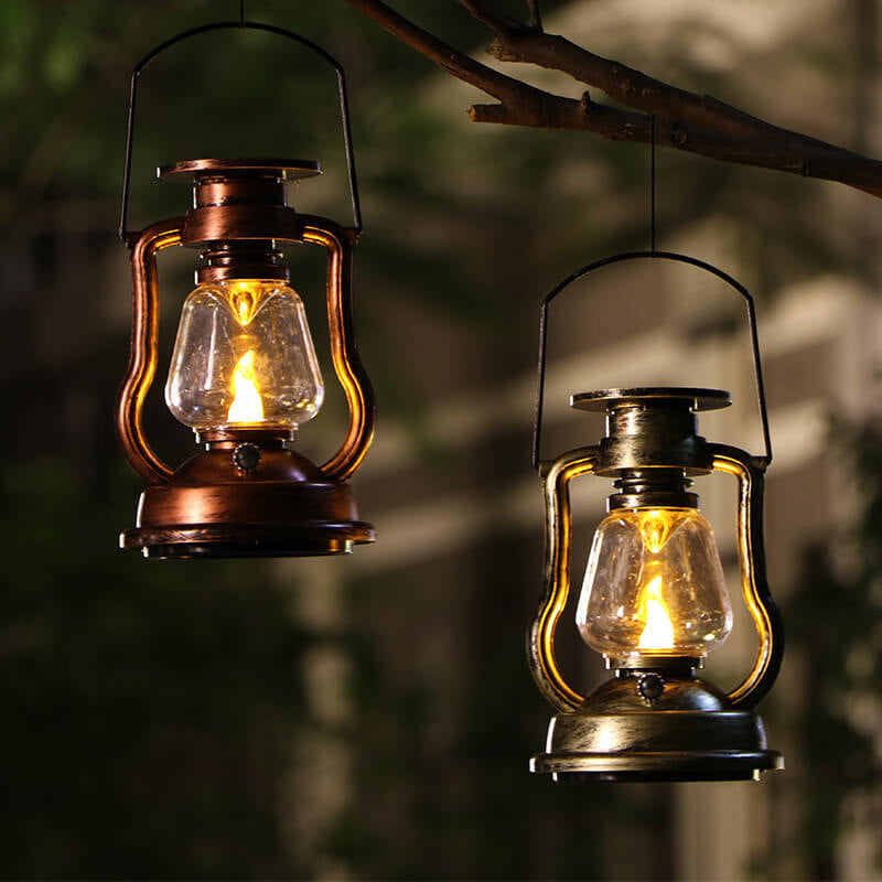 Solar Retro Kerosene Lamp Horse Lantern LED Outdoor Garden Patio Decoration Portable Flame Candlelight | Karnz