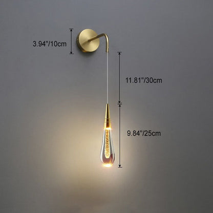 Skanto | Modern Luxury Teardrop Glass LED Wall Lamp For Bedroom
