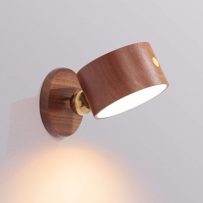 Skanto | Simple Wood USB Rechargeable Touch Magnet LED Night Light Wall Lamp
