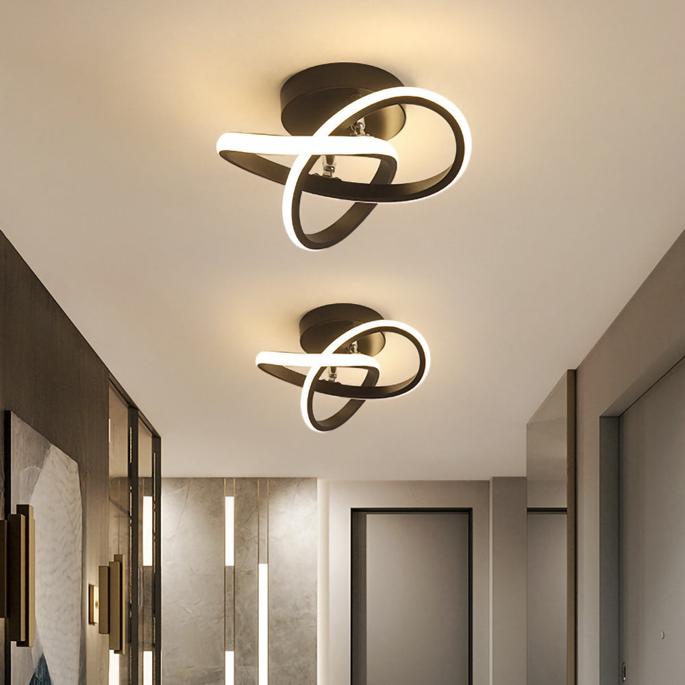 Kalsten | Ceiling Light with LED Black Metal Frame