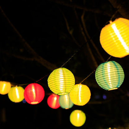 BowLift | Modern Art Deco Solar Waterproof Fabric Lantern Ball LED String Lights Outdoor Landscape Lights For Outdoor Patio